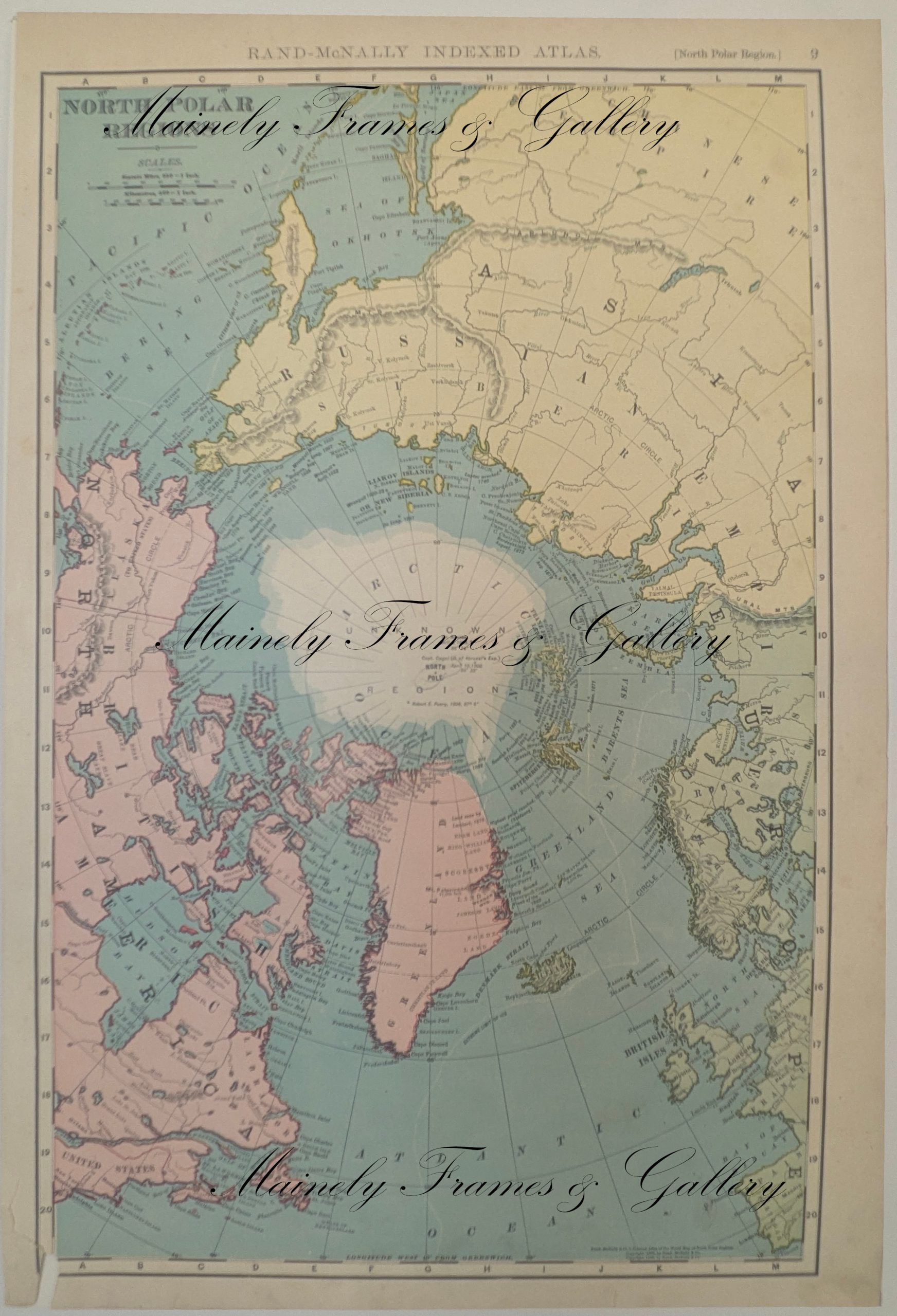 1906 Map of North Polar Regions by Rand McNally