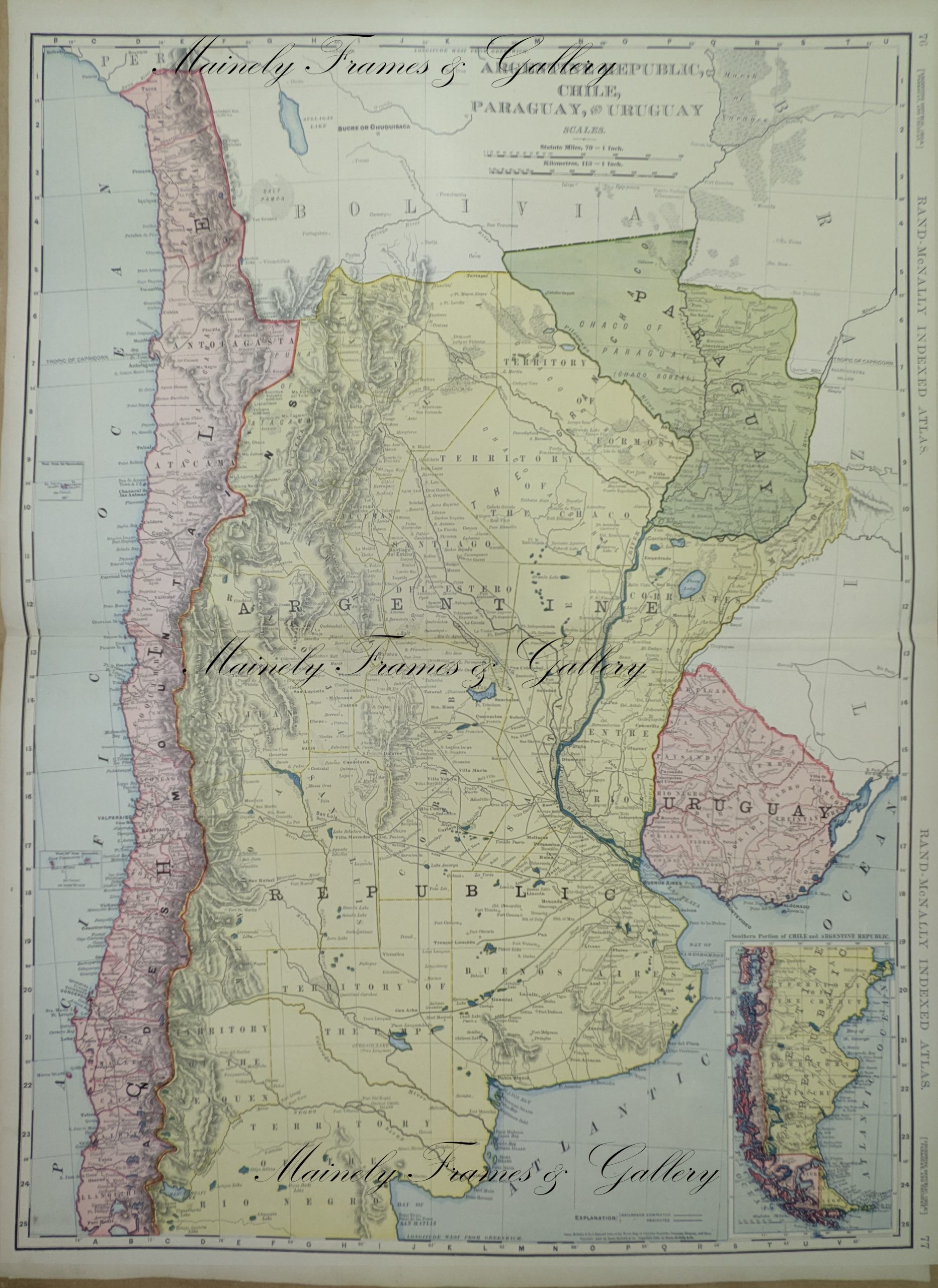 1906 Map of Argentine Republic by Rand McNally