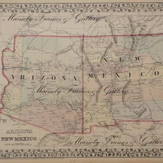 1872 Map of Arizona and New Mexico by Mitchell
