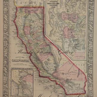 1860 Map of California by Mitchell