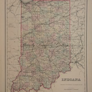 1856 Map of Indiana by Colton
