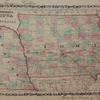 1862 Map of Iowa by Johnson