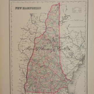 1855 Map of New Hampshire by Colton