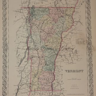 1855 Map of Vermont by Colton