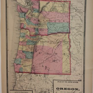 1872 Map of Oregon and Washington by Walling & Gray